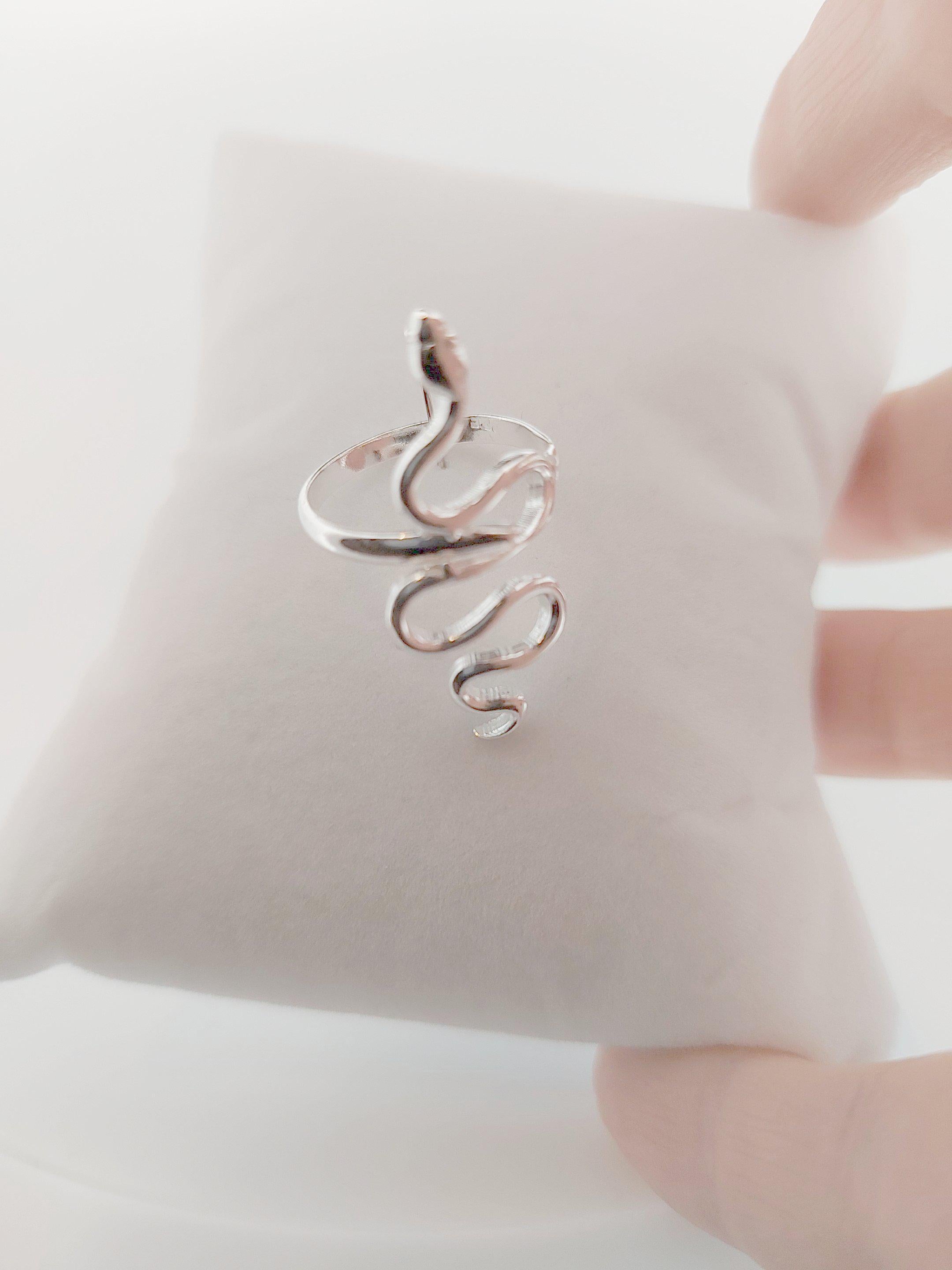 Sterling Silver Snake Ring, Mythological Greek Inspired Design, Serpentine Shape
