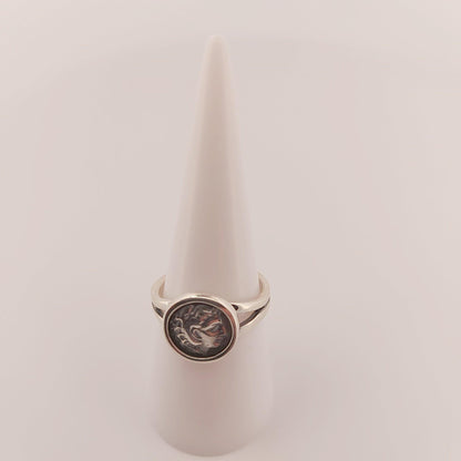 Alexander the Great Ring, Silver Ring with Greek History Coin Design