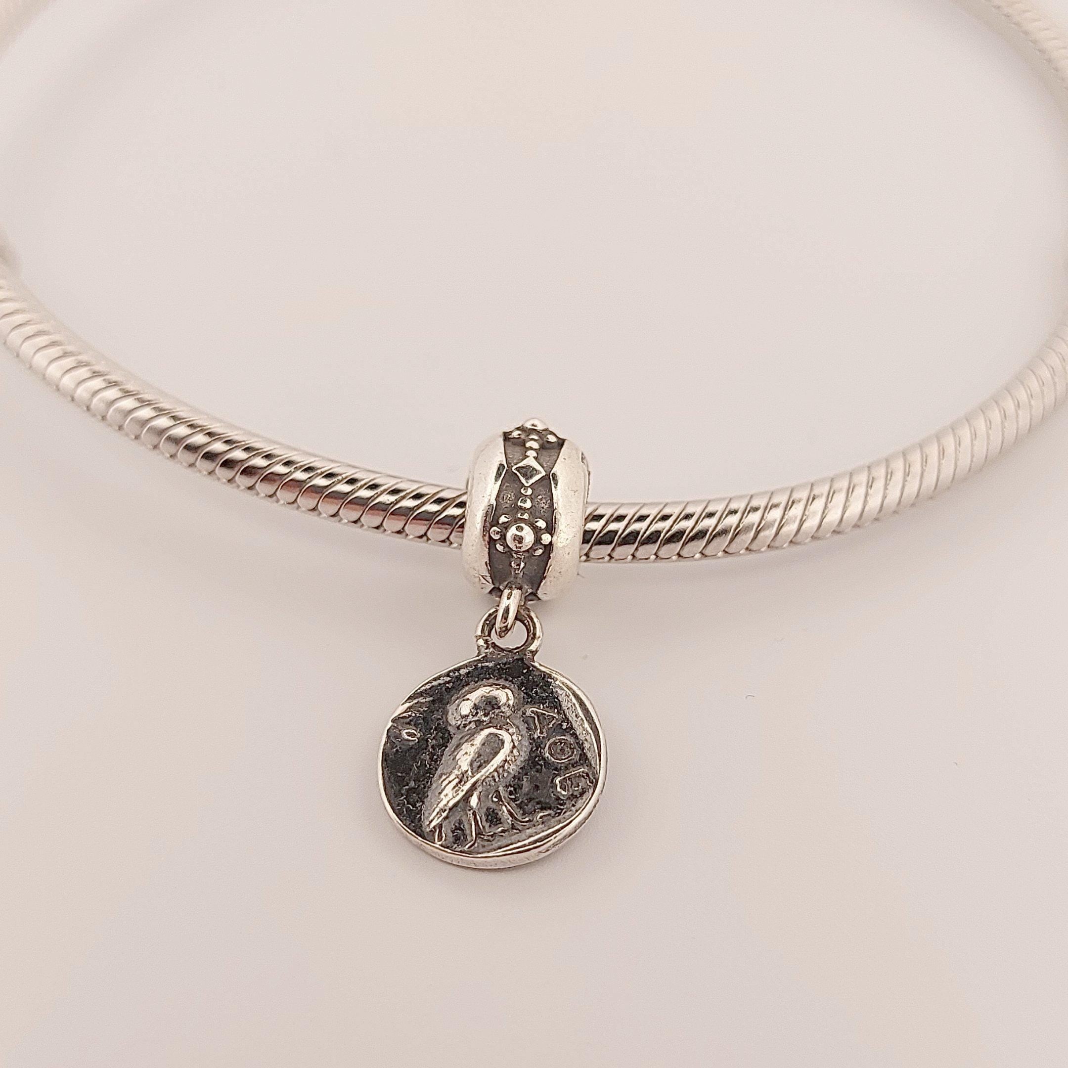 Athena Greek Goddess Charm, Silver Medallion Pendant, Fits Pandora Bracelets
