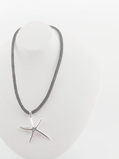 Sterling Silver Starfish Pendant, Nautical Beach Jewelry