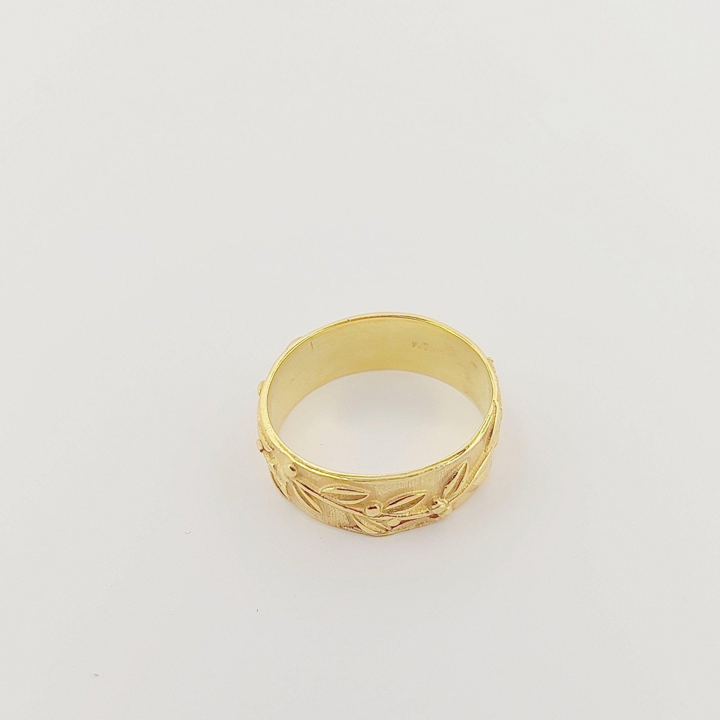 Gold Plated Adjustable Leaf Ring, Greek History Inspired Statement Ring, Ancient Motif