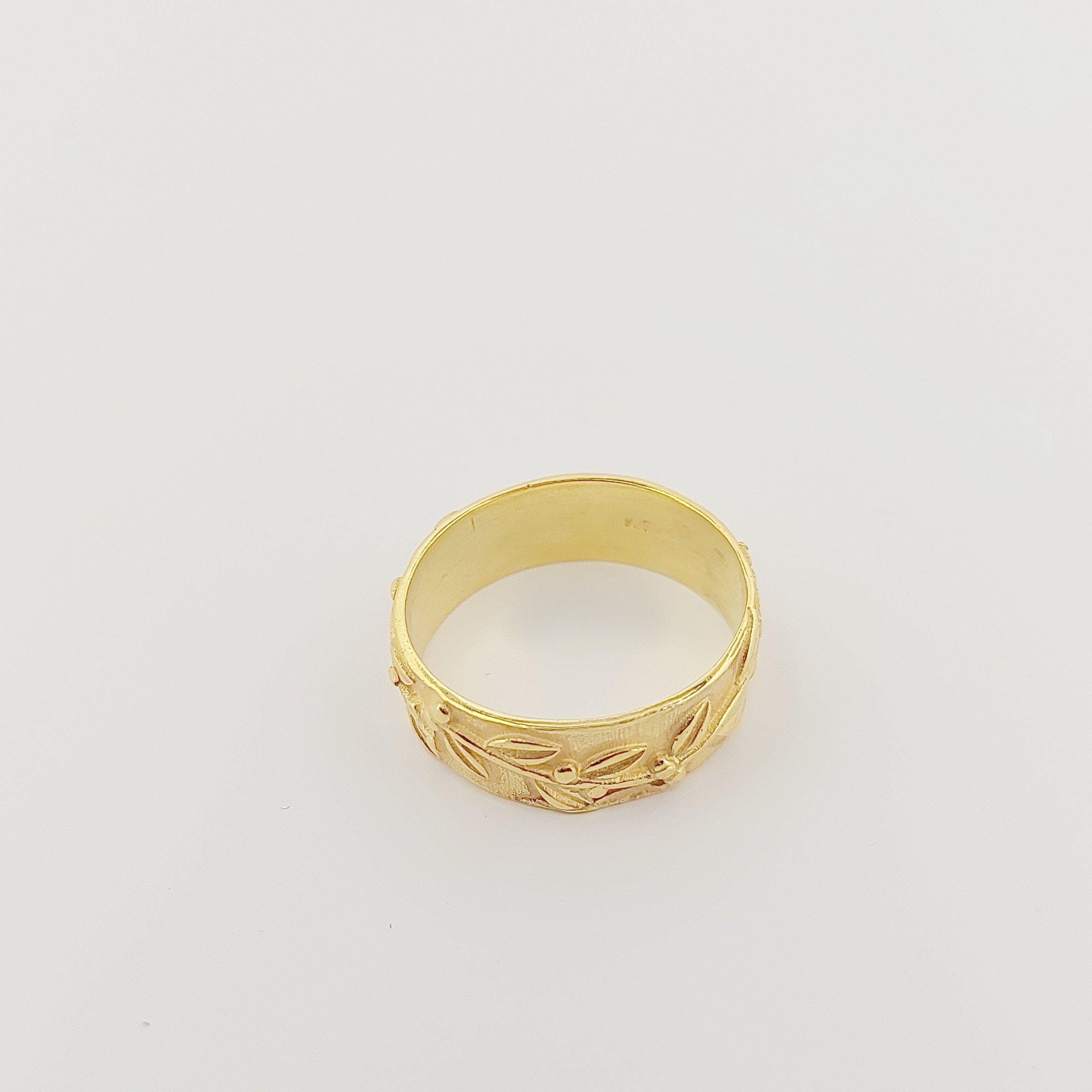 Gold Plated Adjustable Leaf Ring, Greek History Inspired Statement Ring, Ancient Motif