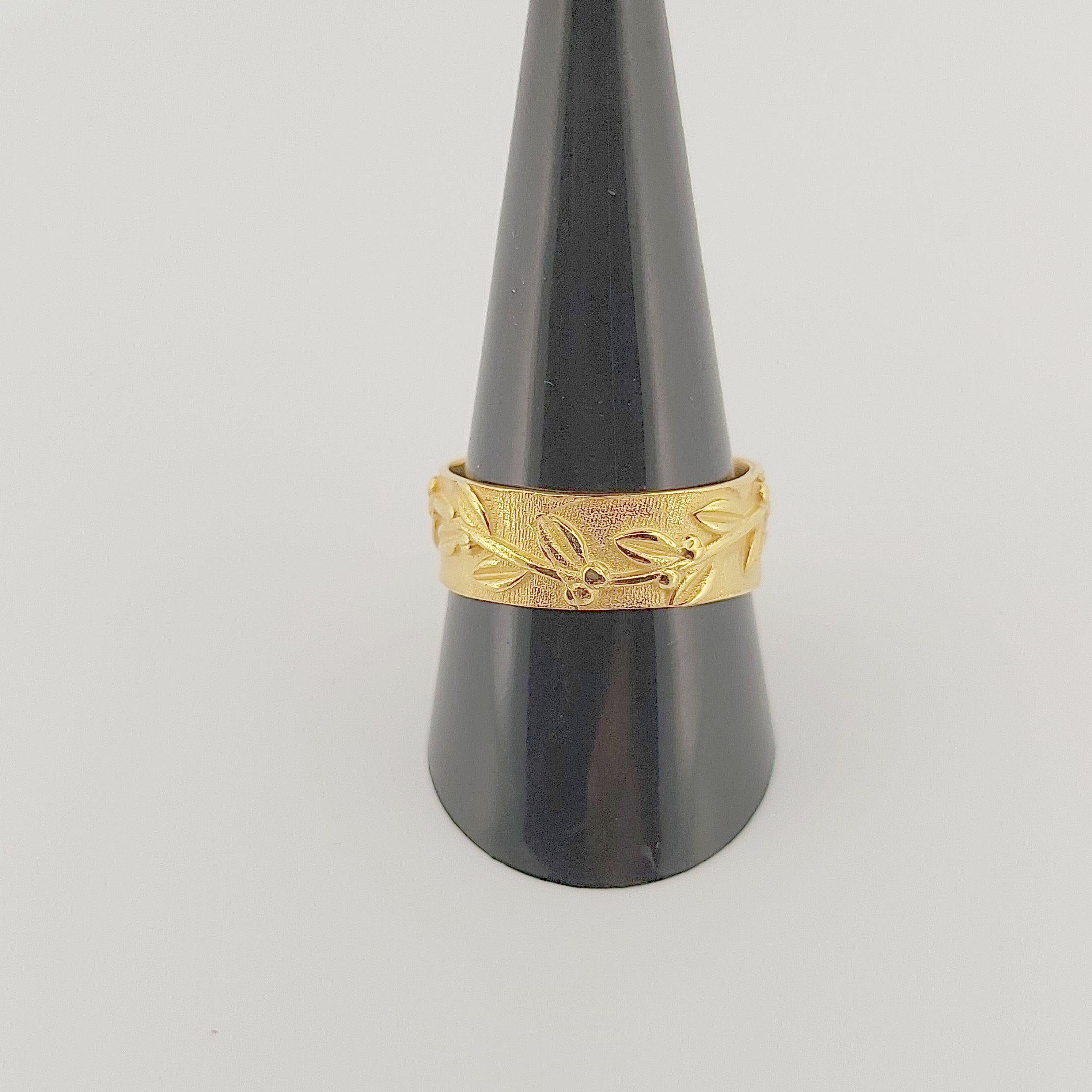 Gold Plated Adjustable Leaf Ring, Greek History Inspired Statement Ring, Ancient Motif