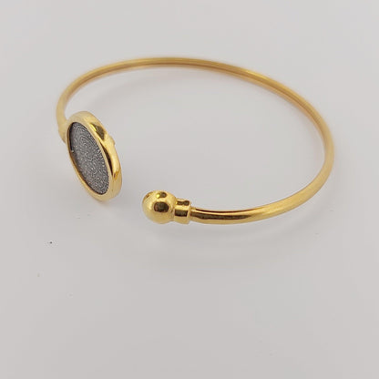Gold Plated Phaistos Disc Bangle: Ancient Greek Minoan Design
