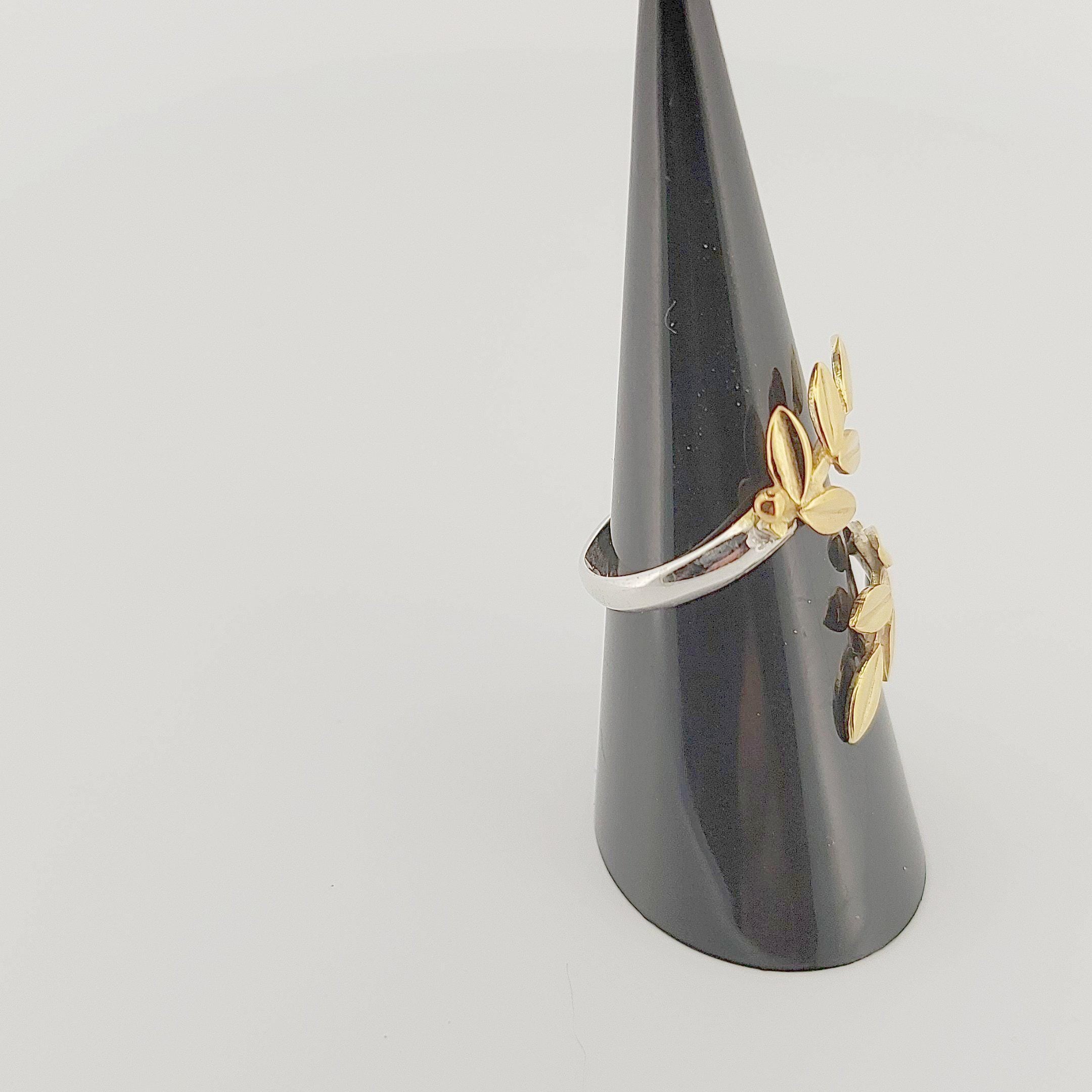 Olive Leaf Ring, Silver Gold Plated, Greek Inspired Statement Ring