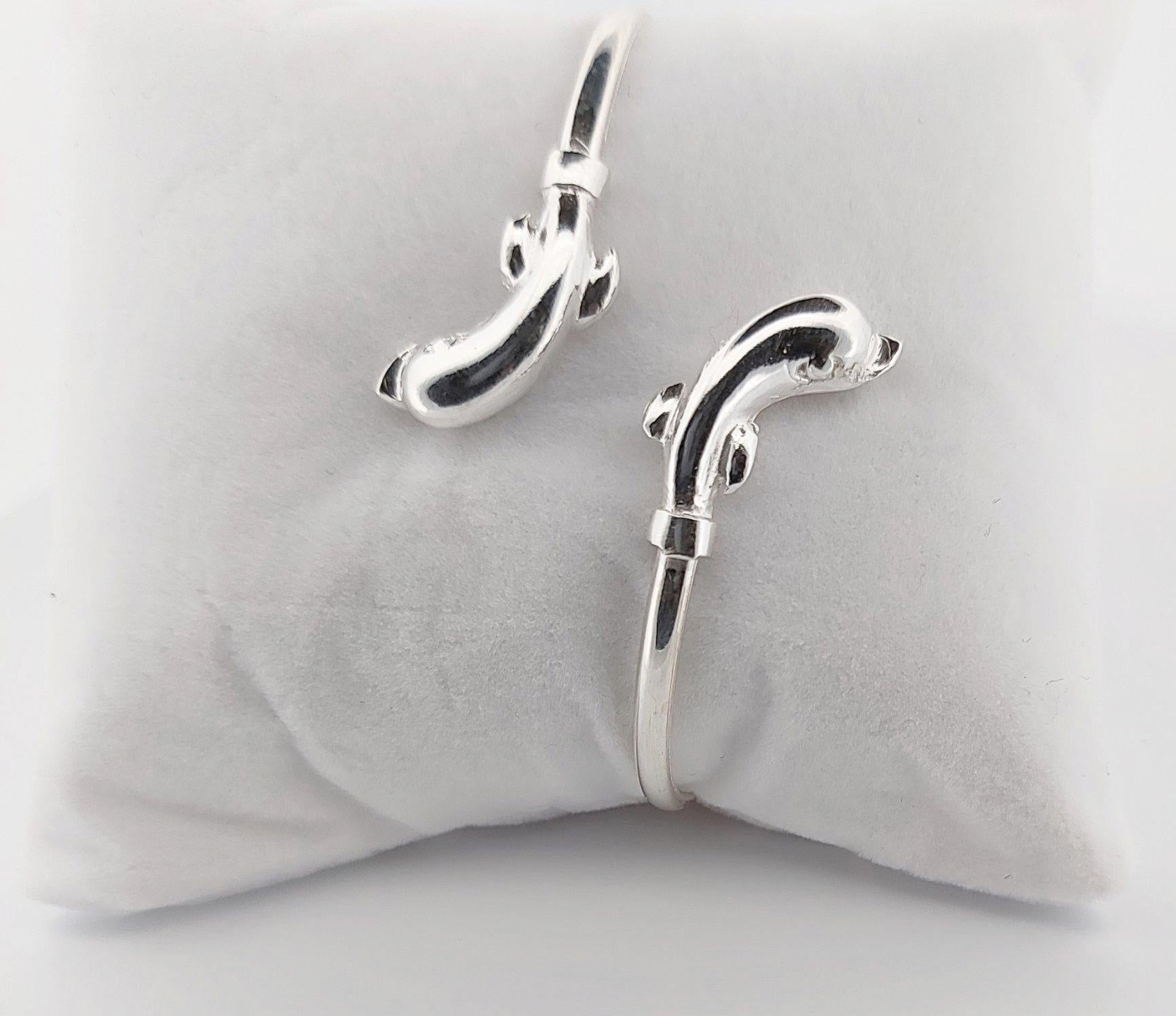 Double dolphin bracelet in sterling silver 925