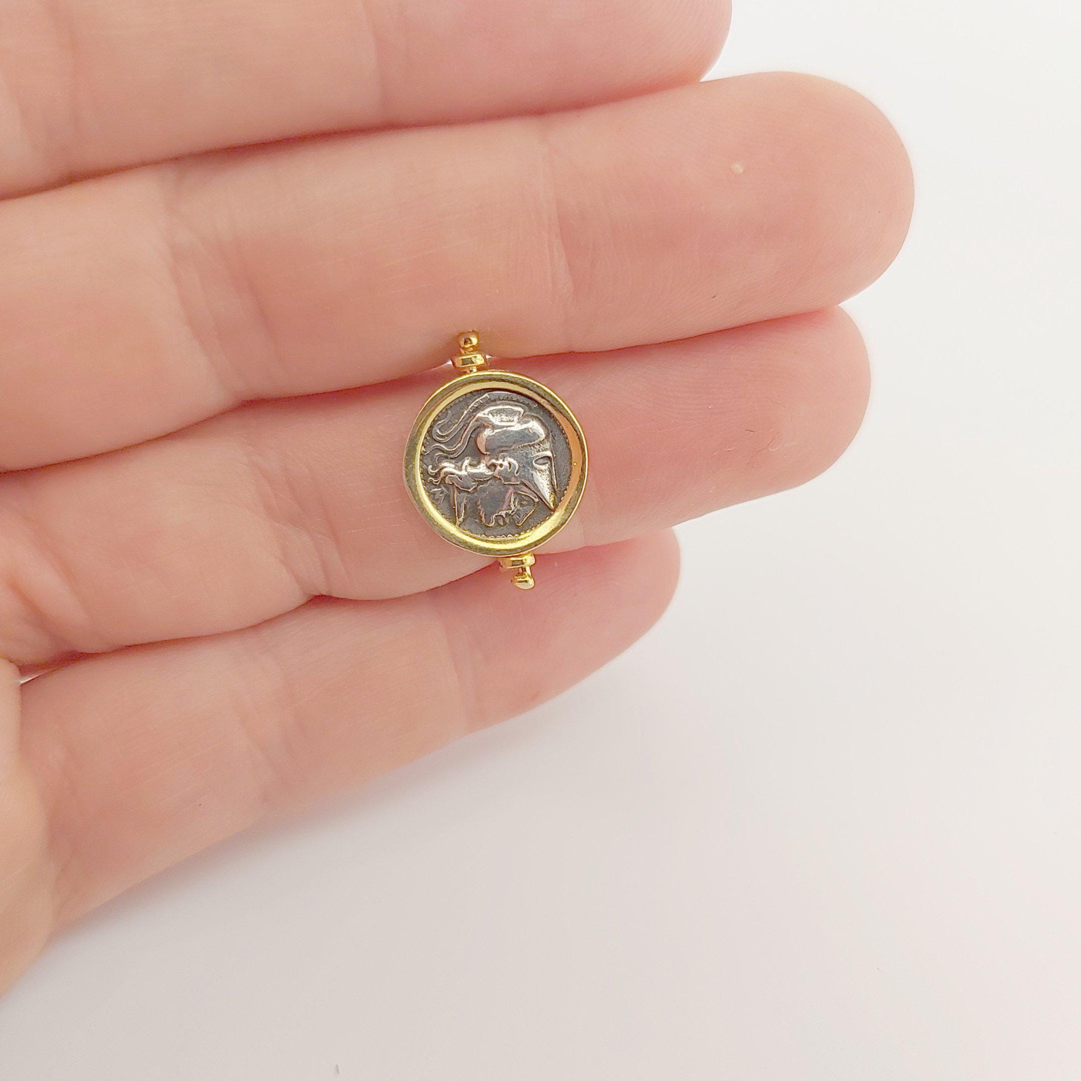 Goddess Athena Ring, Gold Plated Statement Coin Ring