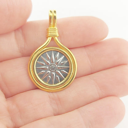 Vergina Star Pendant: Silver & Gold Macedonian Sun Medallion