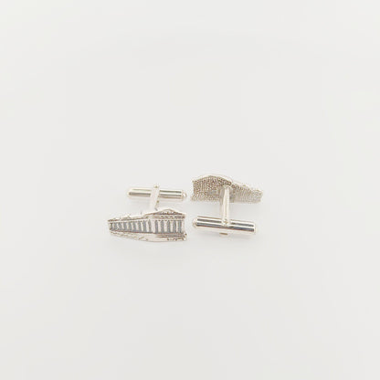 Parthenon Cufflinks: Acropolis Silver Greek Temple Design