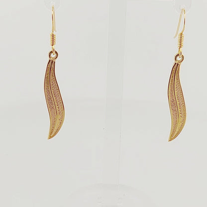 Olive Leaf Dangle Earrings, Silver Gold Plated, Ancient Greek Motif Inspired