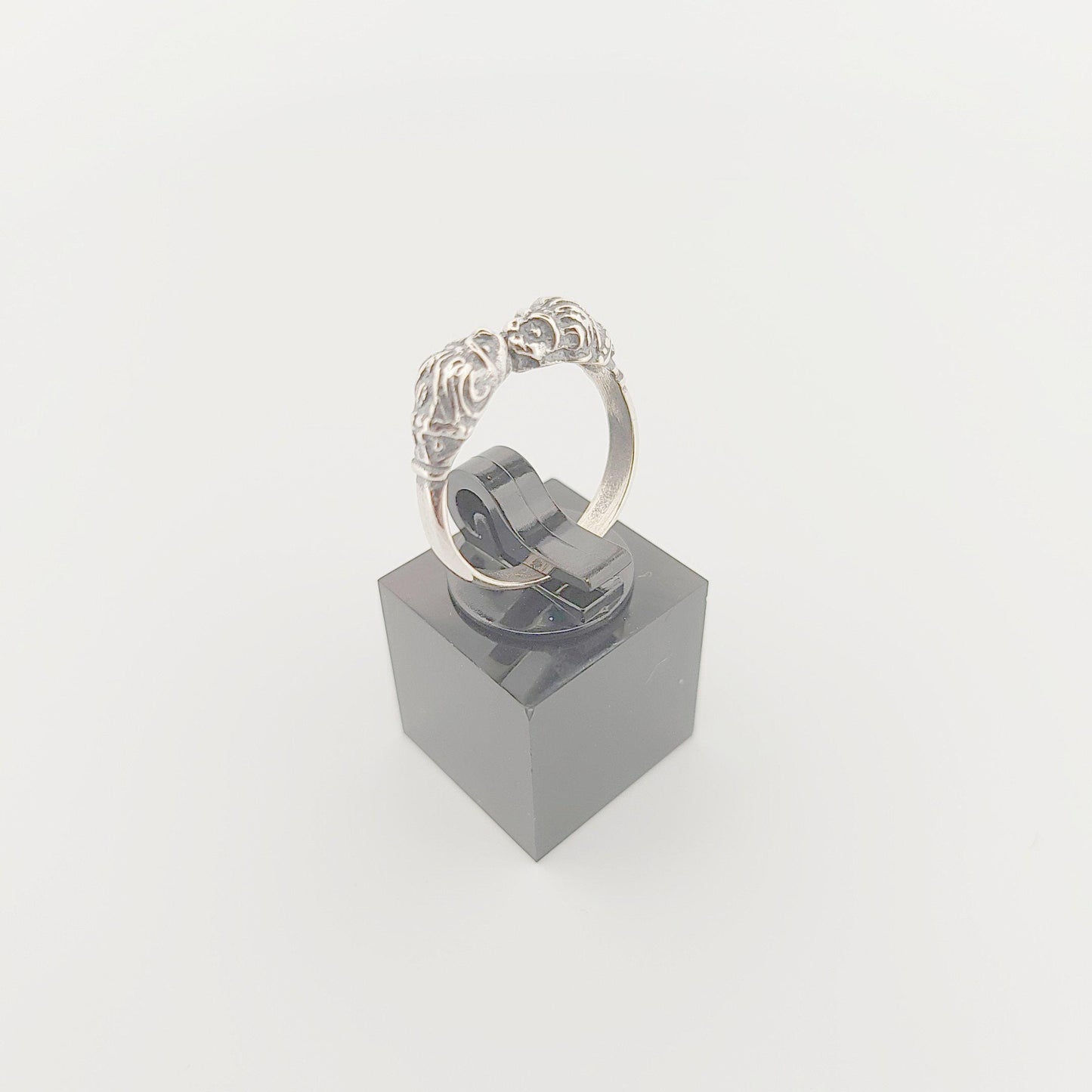 Double Head Lion Ring, Greek Mythology Inspired Silver Ring
