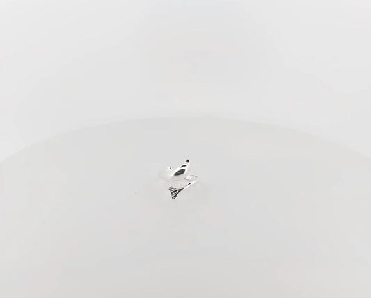 Sterling Silver Single Dolphin Ring, Ancient Greek Style, Women's Statement Ring