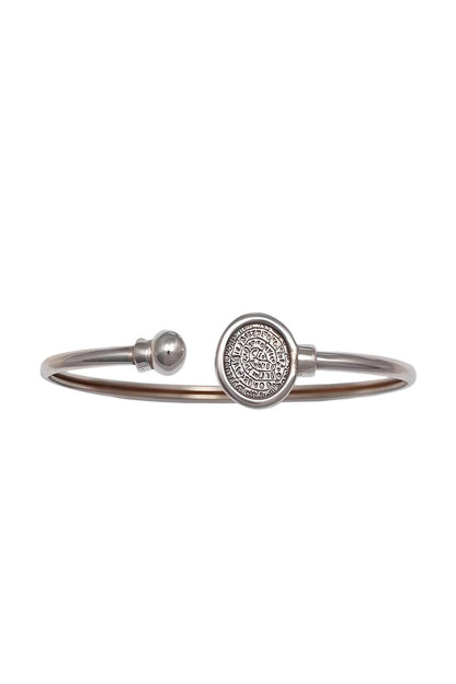 Sterling Silver Phaistos Disc Bracelet: Ancient Minoan Design