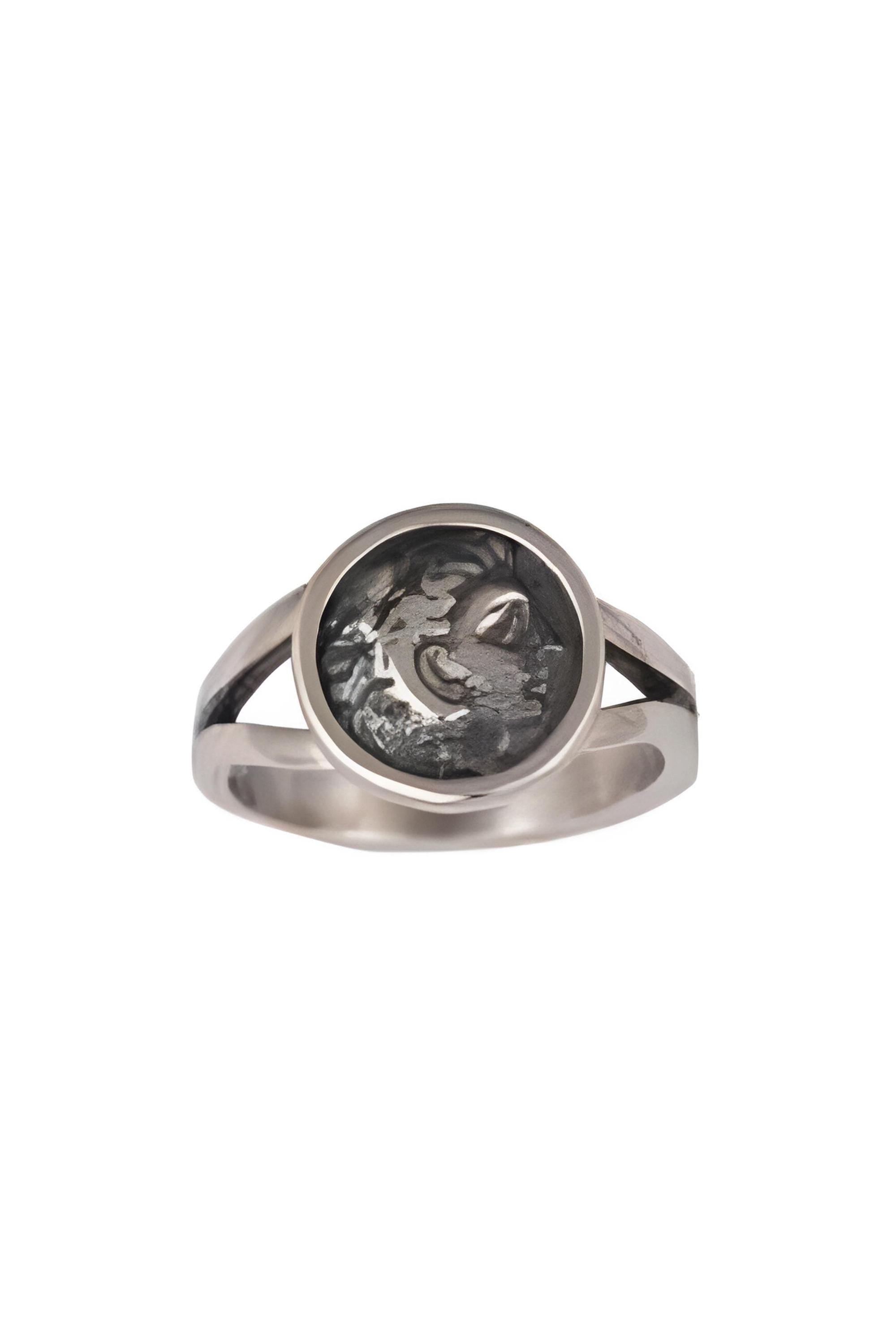 Alexander the Great Ring, Silver Ring with Greek History Coin Design