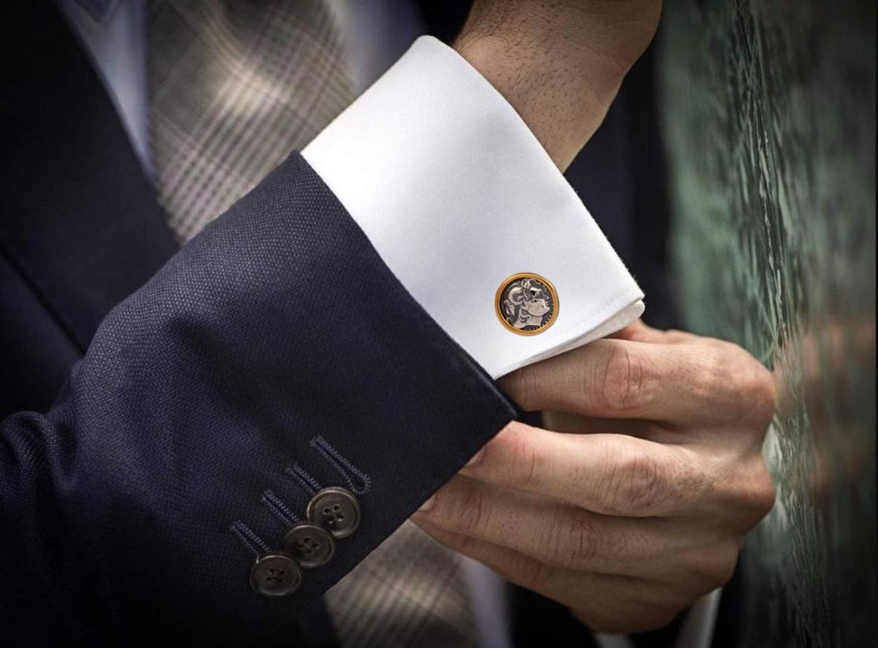Alexander the Great Coin Cufflinks, Silver and Gold Plated, Greek Historical Design, Greek Coin Cufflinks, Antique Cufflinks,Men's Cufflinks
