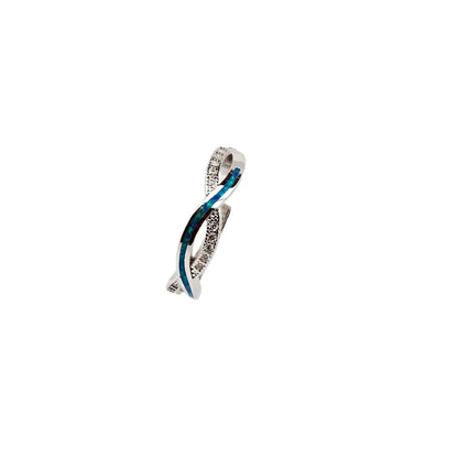 Sterling Silver Blue Opal Hoop Earrings: Greek Style 925 Silver