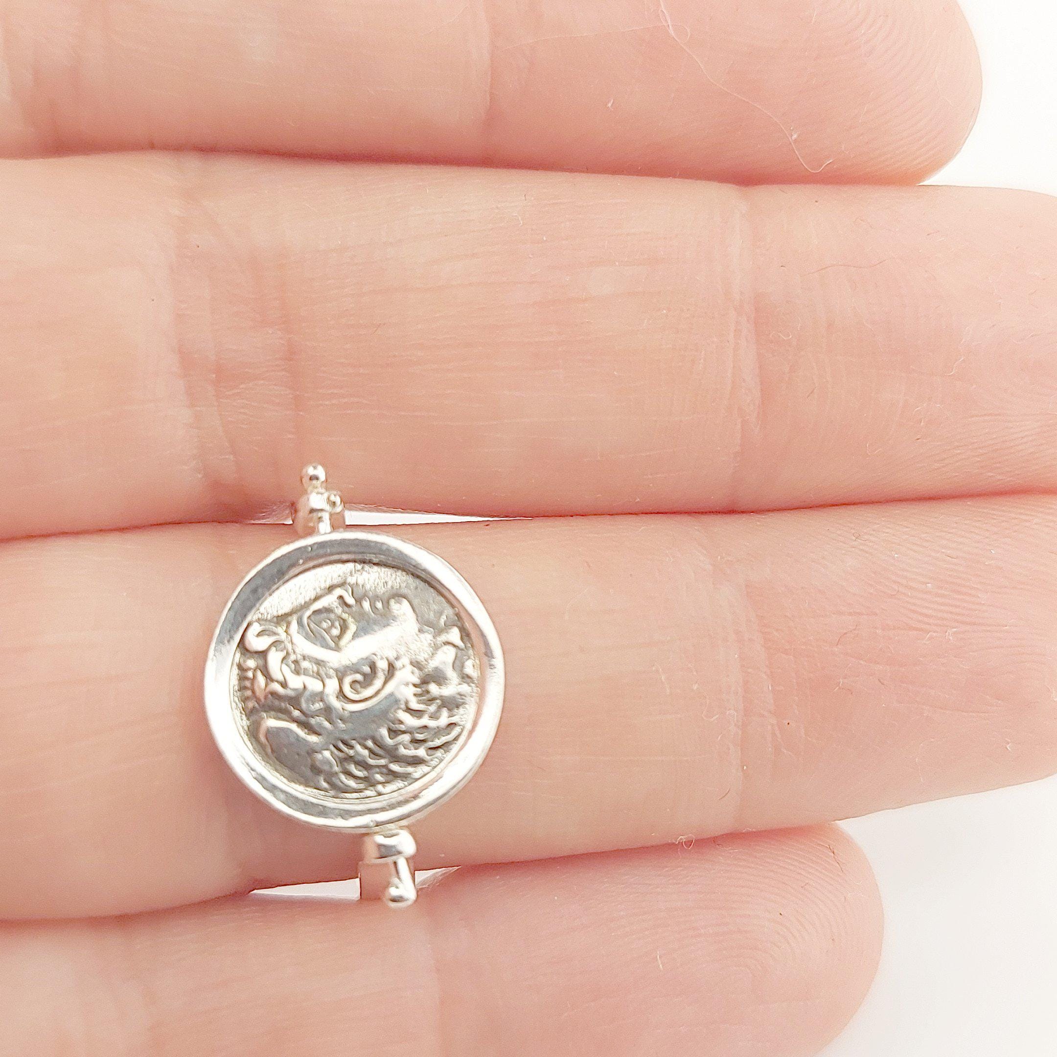Alexander the Great Ring, Sterling Silver 925, Greek History Coin Design