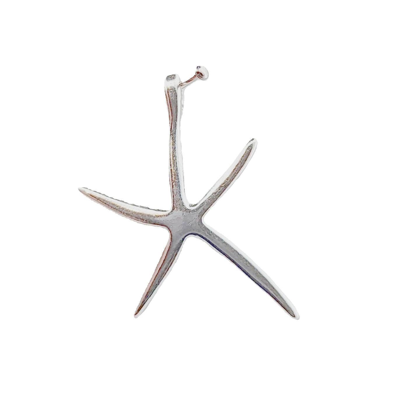 Sterling Silver Starfish Pendant, Nautical Beach Jewelry