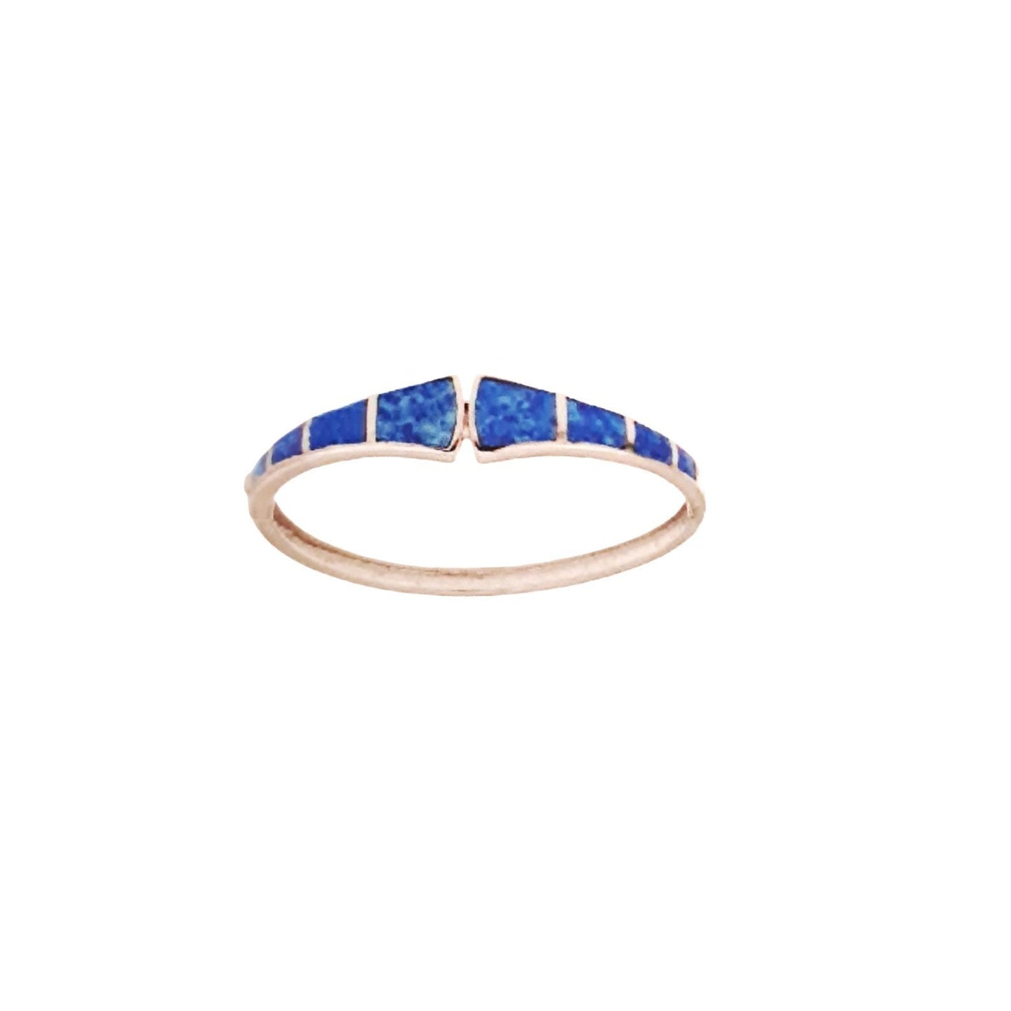 Blue Opal Bracelet, Silver Bangle, Inspired by Greek Colors
