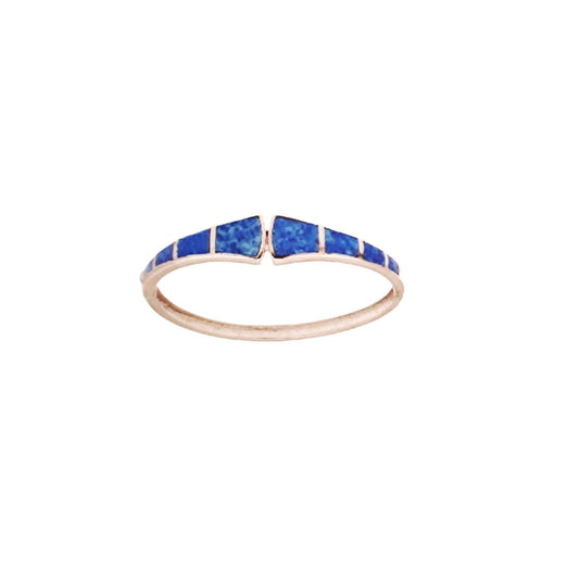 Blue Opal Bracelet, Silver Bangle, Inspired by Greek Colors