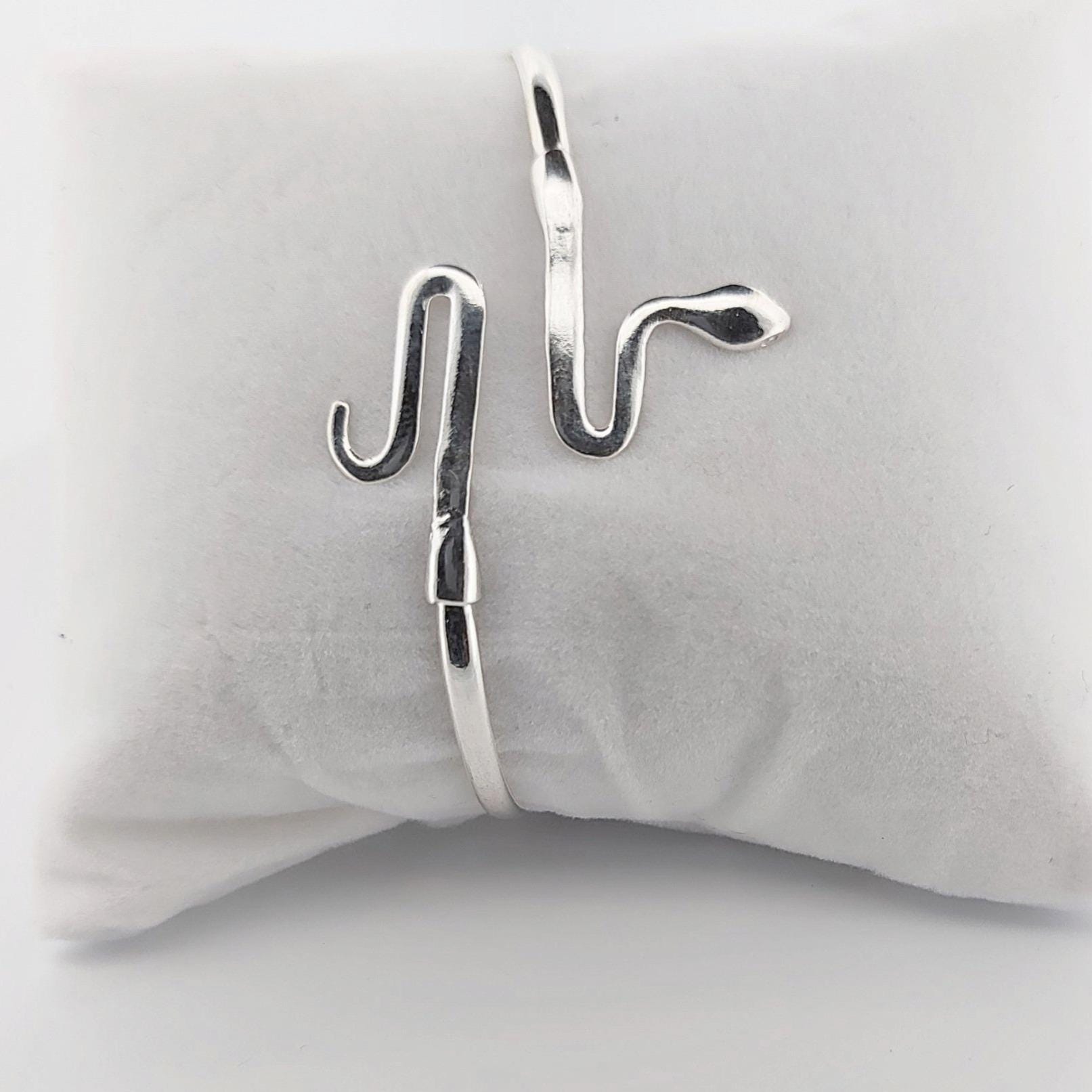 Sterling Silver Snake Bracelet, Greek Mythology Inspired Design