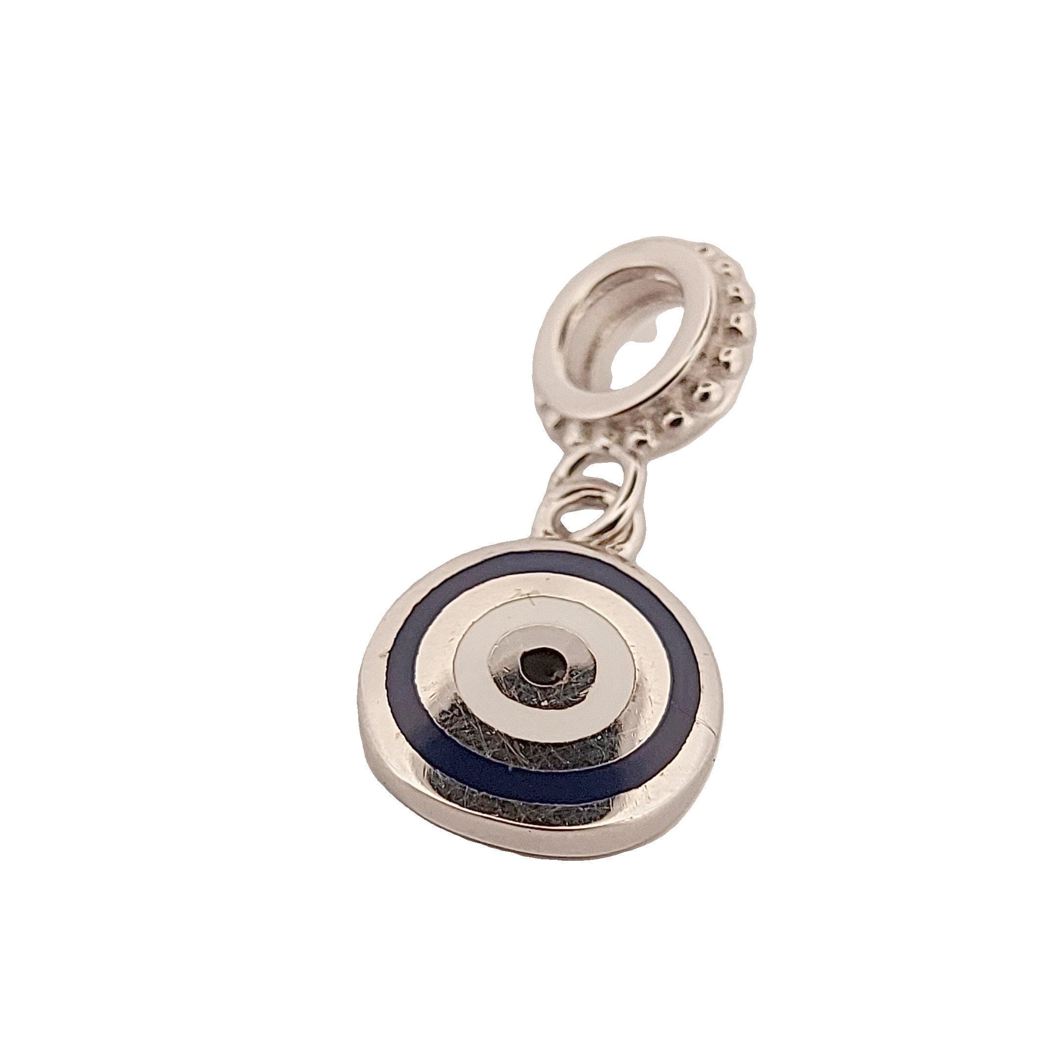 Evil Eye Charm Bead: Greek Design Silver Bracelet Charm