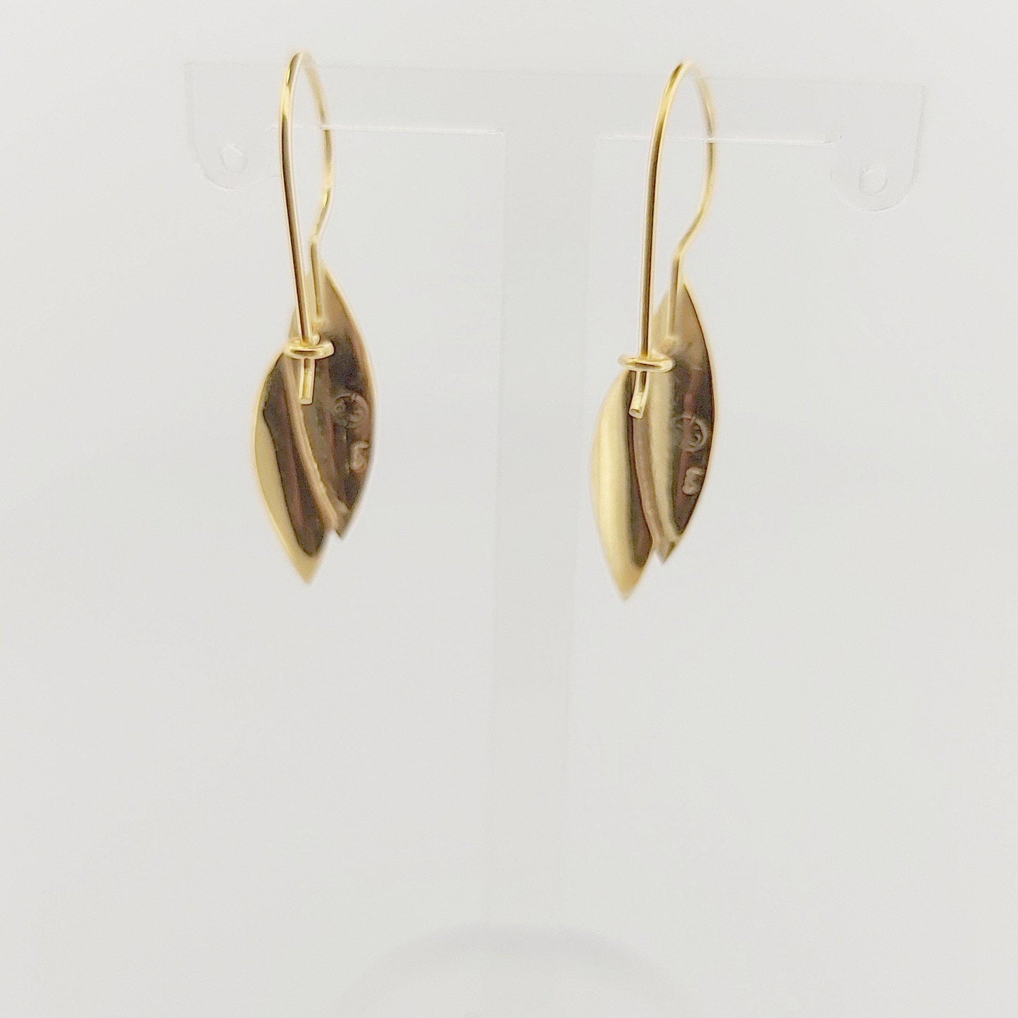 Olive Leaf Dangle Earrings, Gold Plated, Greek Inspired Design