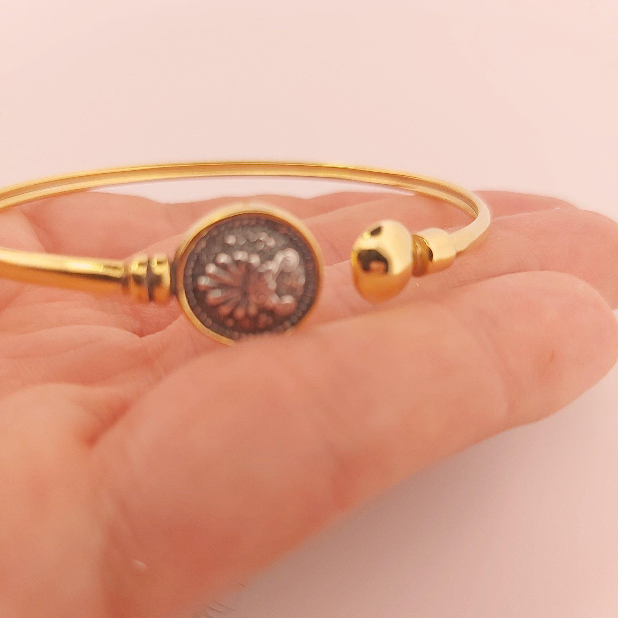 Gold Plated Sterling Silver Antefix Bracelet: Greek Architecture Design