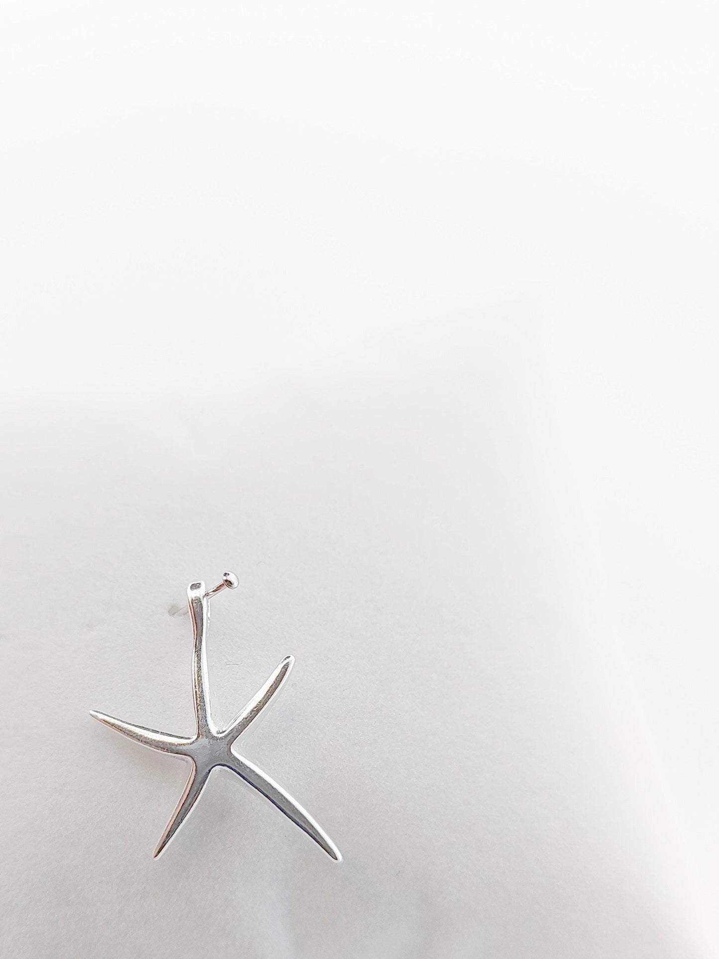 Sterling Silver Starfish Pendant, Nautical Beach Jewelry