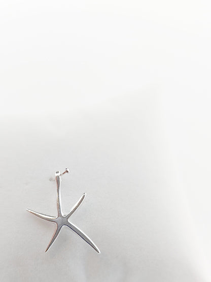 Sterling Silver Starfish Pendant, Nautical Beach Jewelry