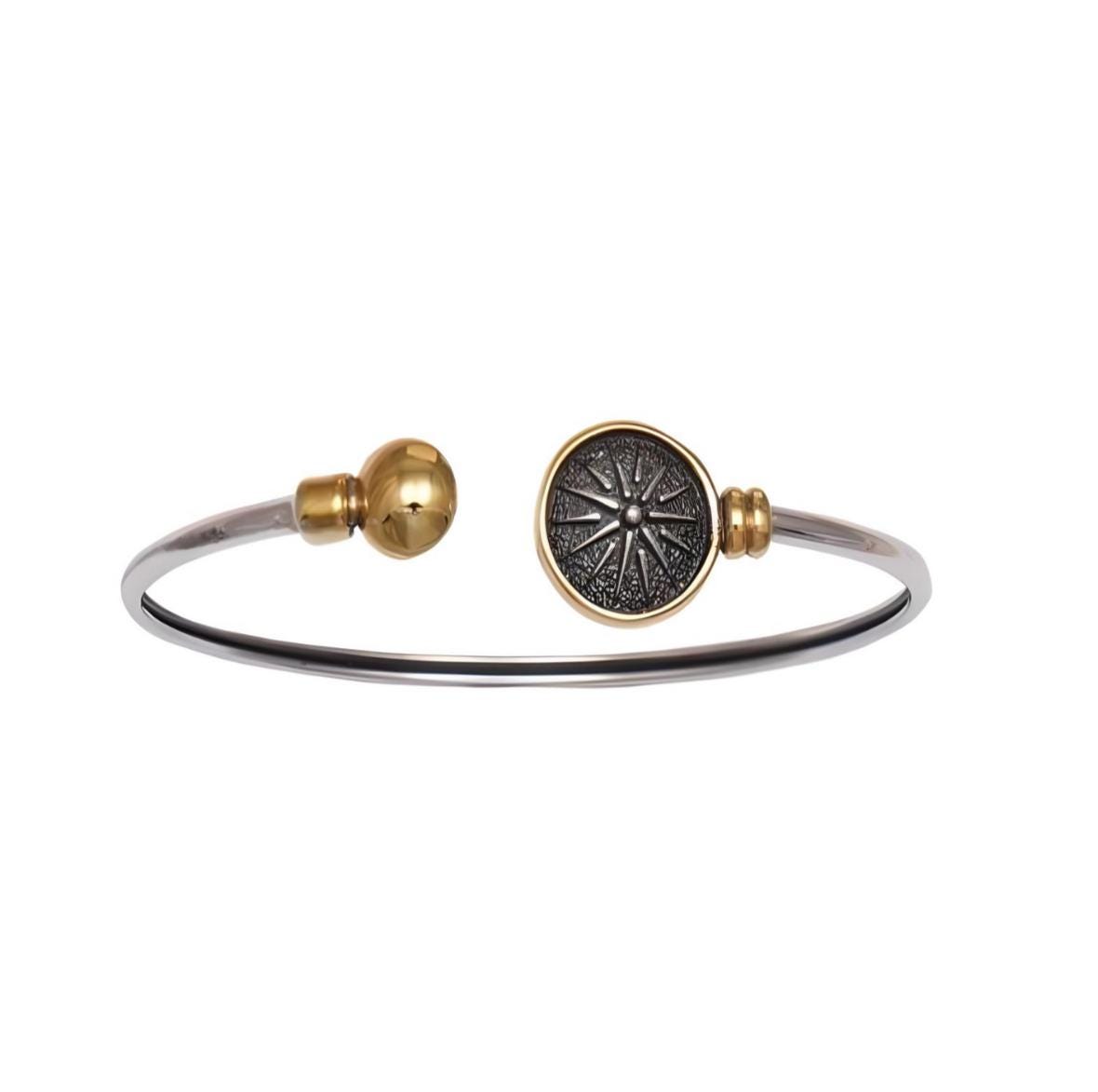 Gold Plated Vergina Star Bangle: Macedonian Sun Bracelet