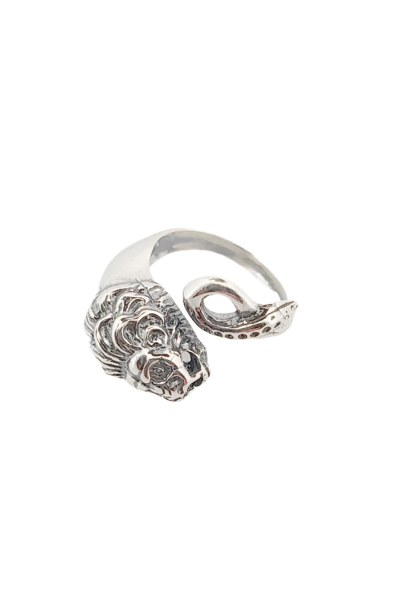 Lion Head Ring: Greek Mythology Inspired Silver Statement Ring