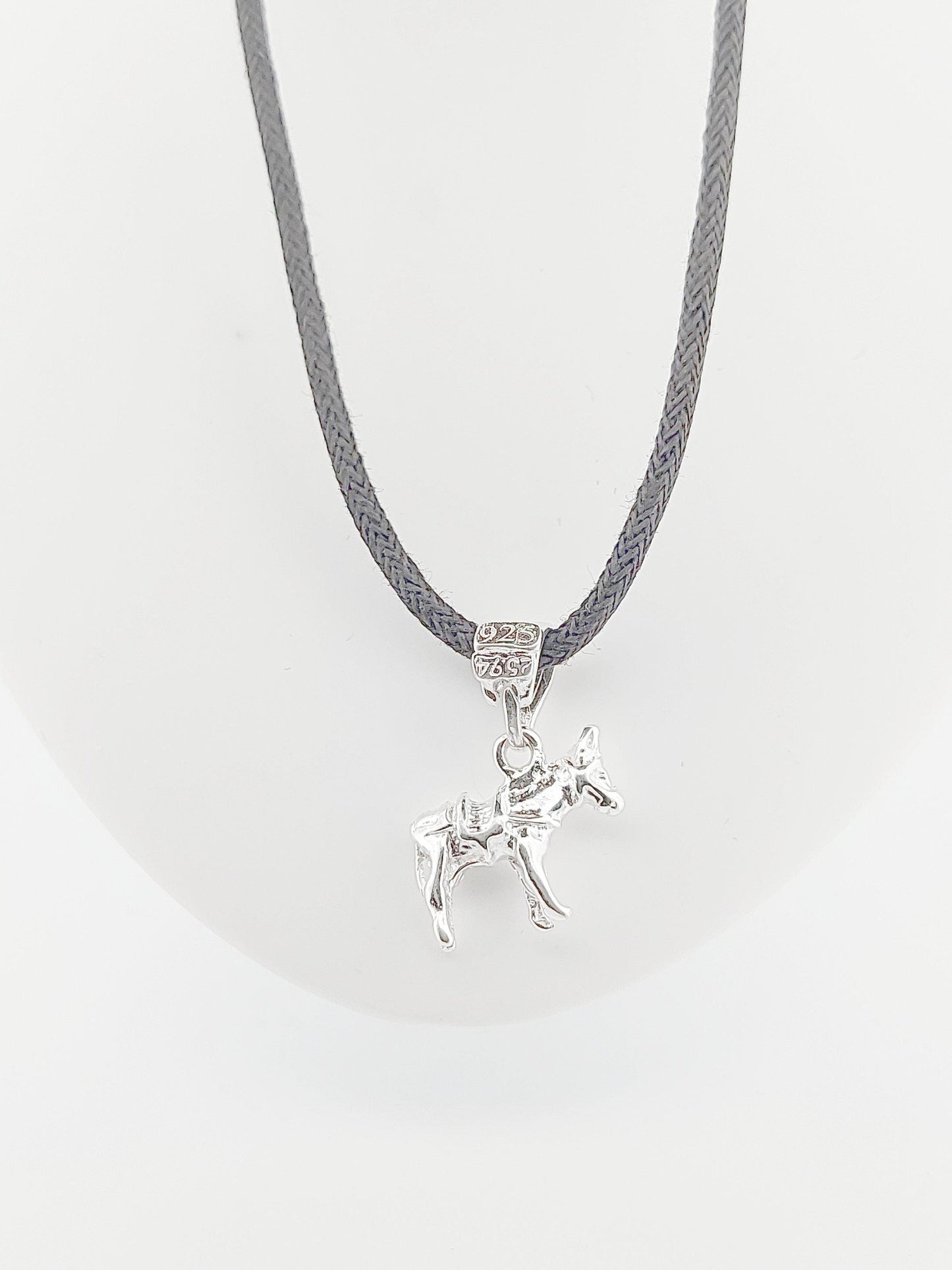 Sterling Silver Greek Donkey Pendant: 925 Mule Charm