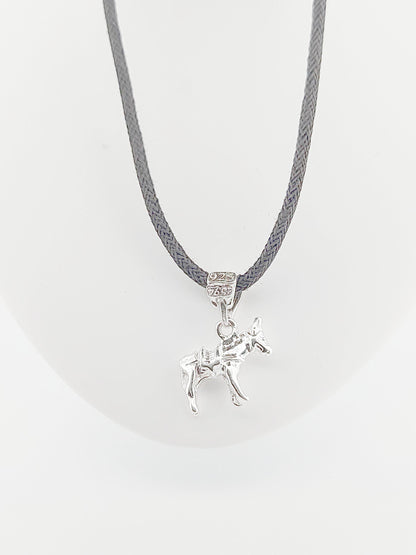 Sterling Silver Greek Donkey Pendant: 925 Mule Charm