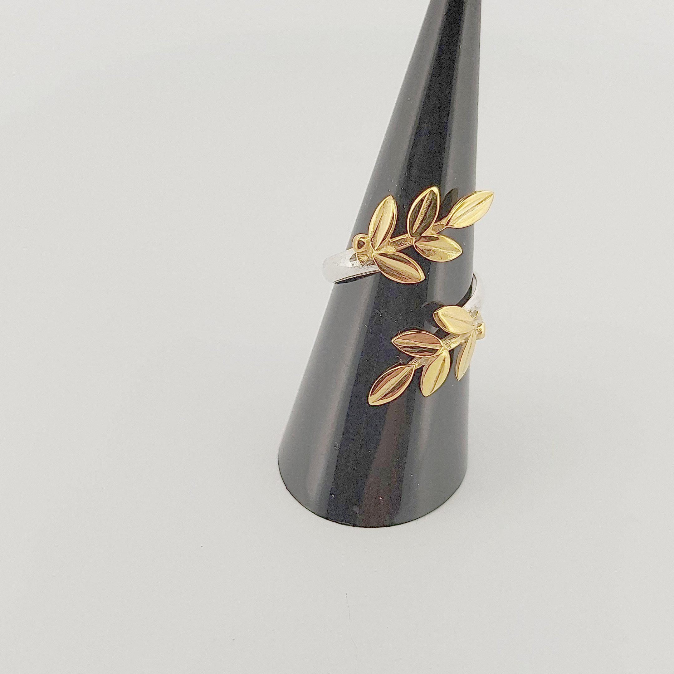 Olive Leaf Ring, Silver Gold Plated, Greek Inspired Statement Ring