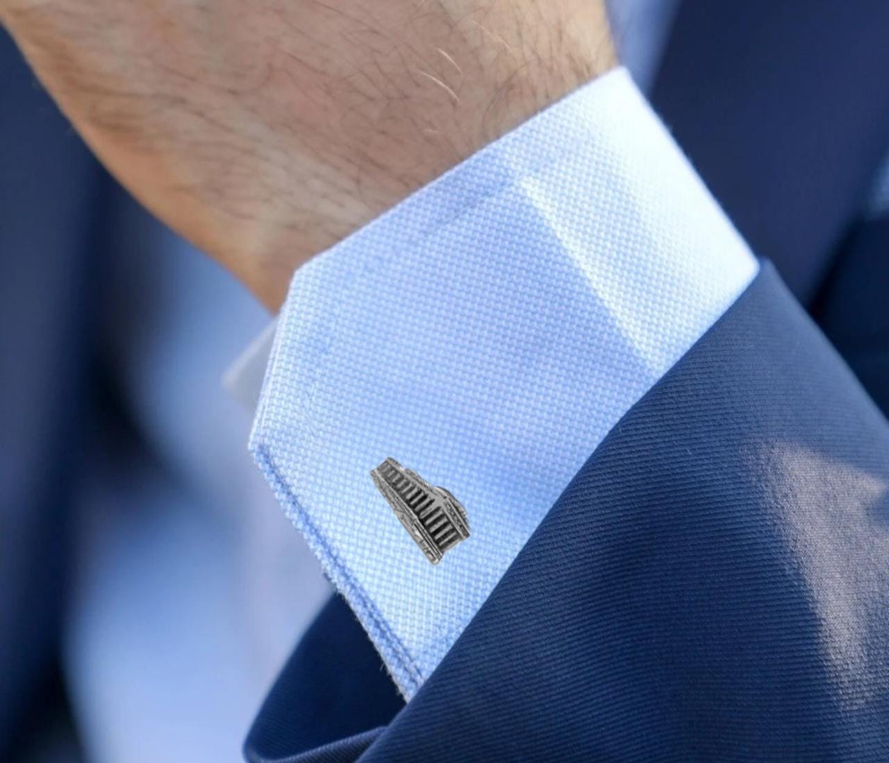 Parthenon Cufflinks: Acropolis Silver Greek Temple Design
