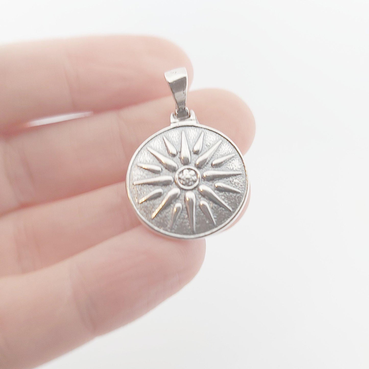 Sterling Silver Vergina Star Pendant: Macedonian Sun Necklace