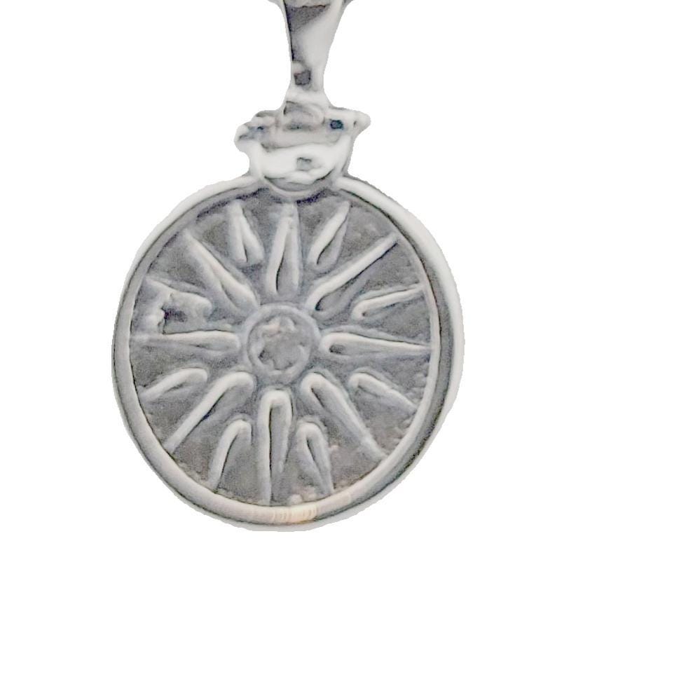 Sterling Silver Vergina Star Pendant: Macedonian Sun Necklace