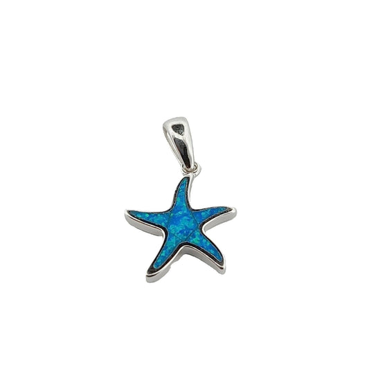 Sterling Silver 925 Blue Opal Starfish Pendant