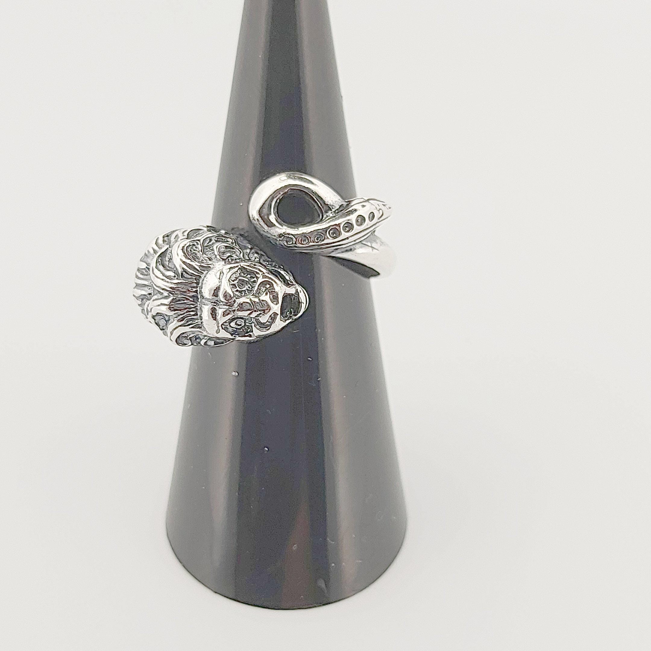 Lion Head Ring: Greek Mythology Inspired Silver Statement Ring