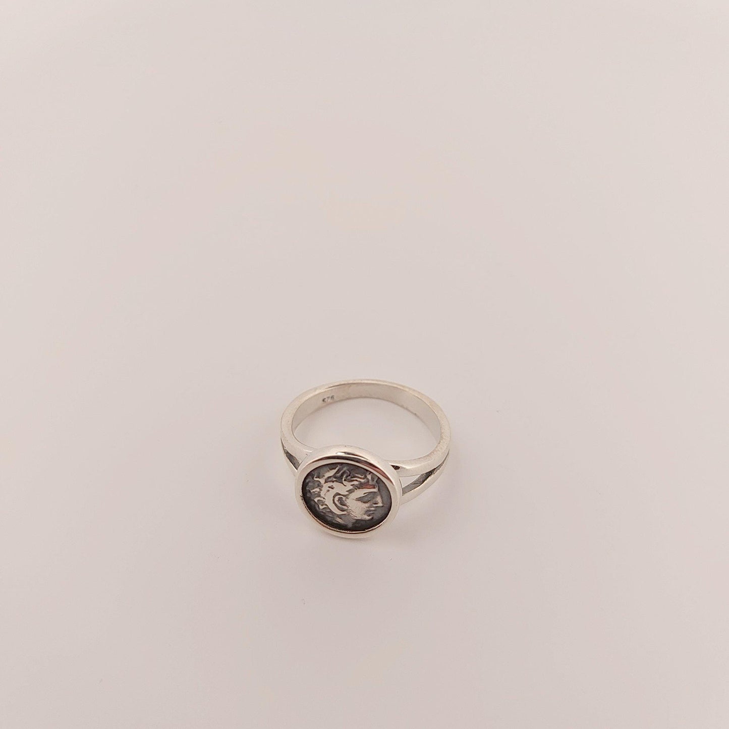 Alexander the Great Ring, Silver Ring with Greek History Coin Design