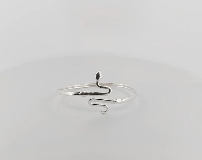 Sterling Silver Snake Bracelet, Greek Mythology Inspired Design