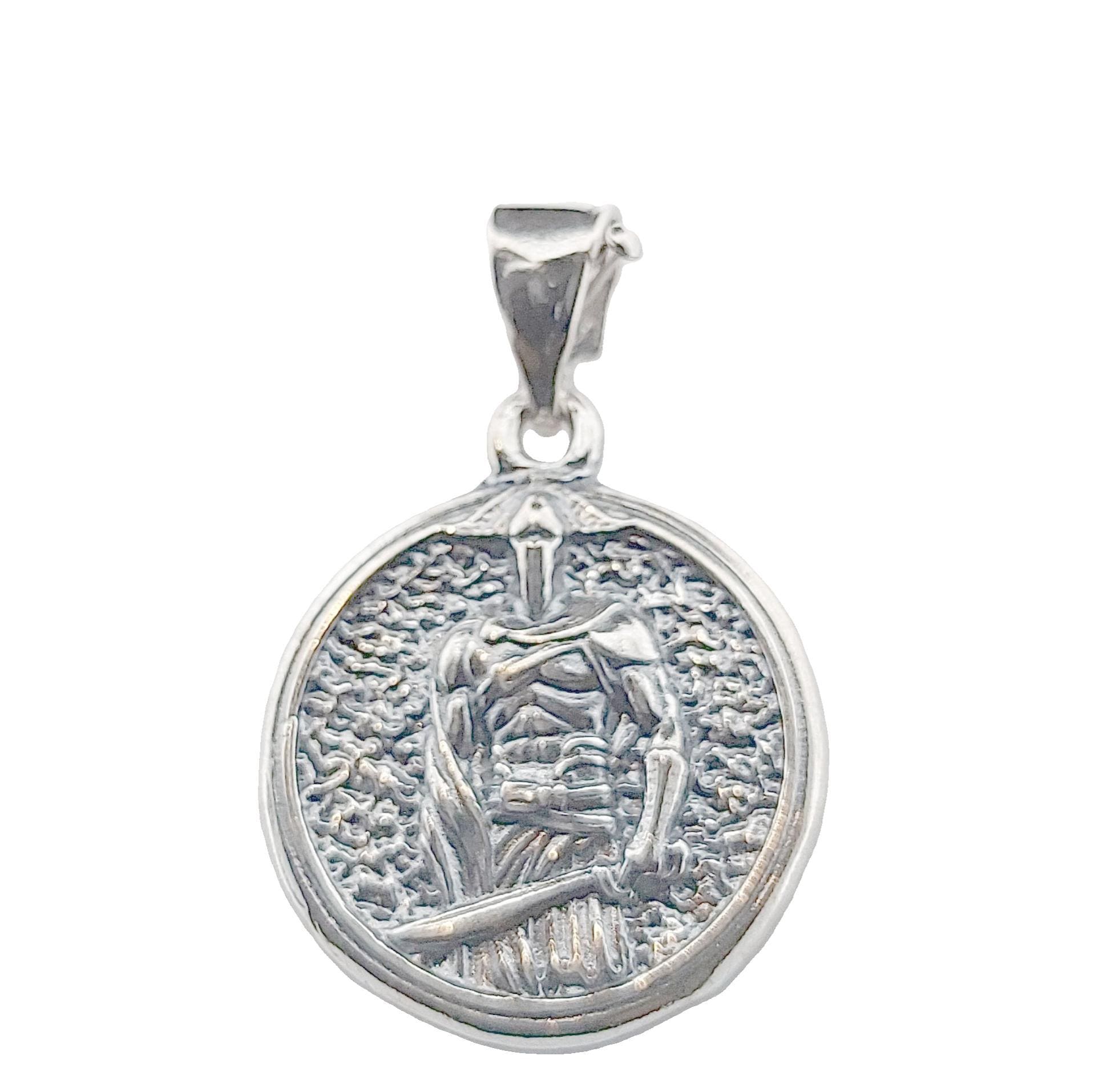 Leonidas Spartan Warrior Sterling Silver Medallion Pendant, Ancient Greek King Design