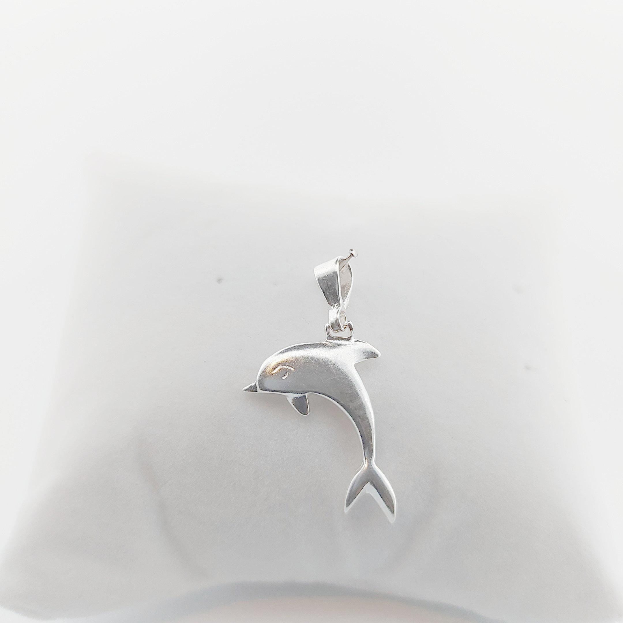 Silver Dolphin Pendant Necklace Sterling Silver Greek Jewelry Ocean Animal Gift