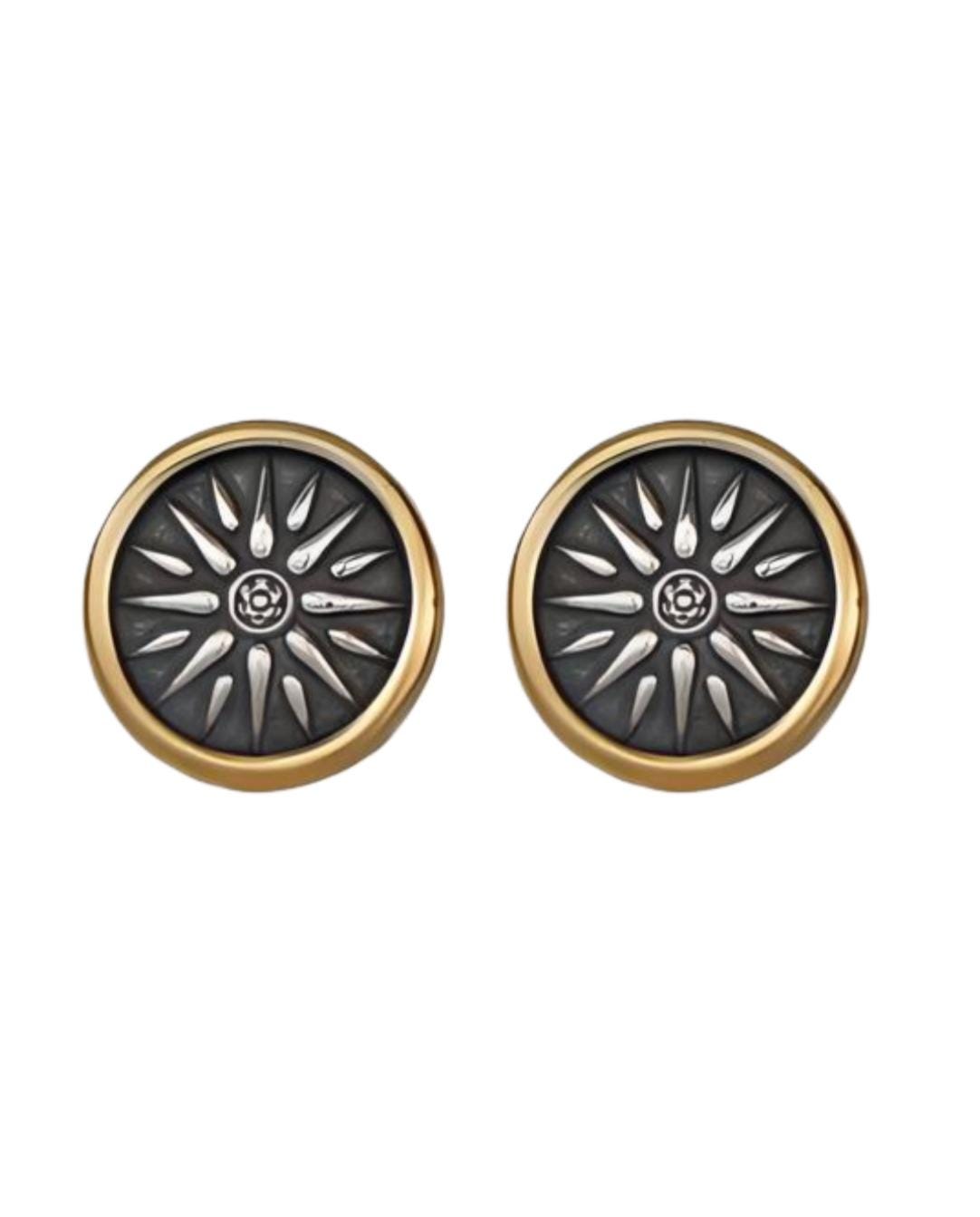Vergina Sun Cufflinks: Gold & Silver Macedonian Star Cufflinks