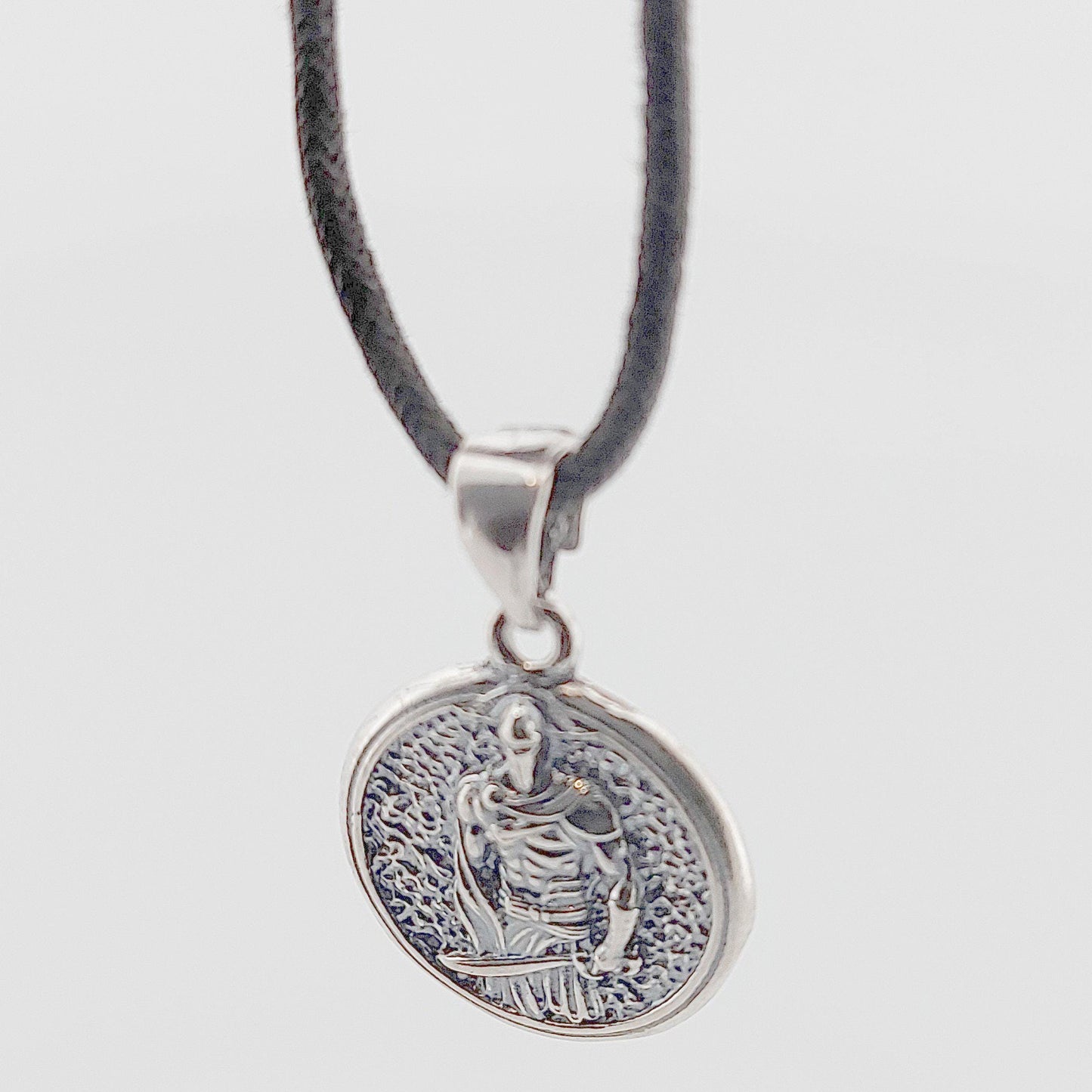 Leonidas Spartan Warrior Sterling Silver Medallion Pendant, Ancient Greek King Design