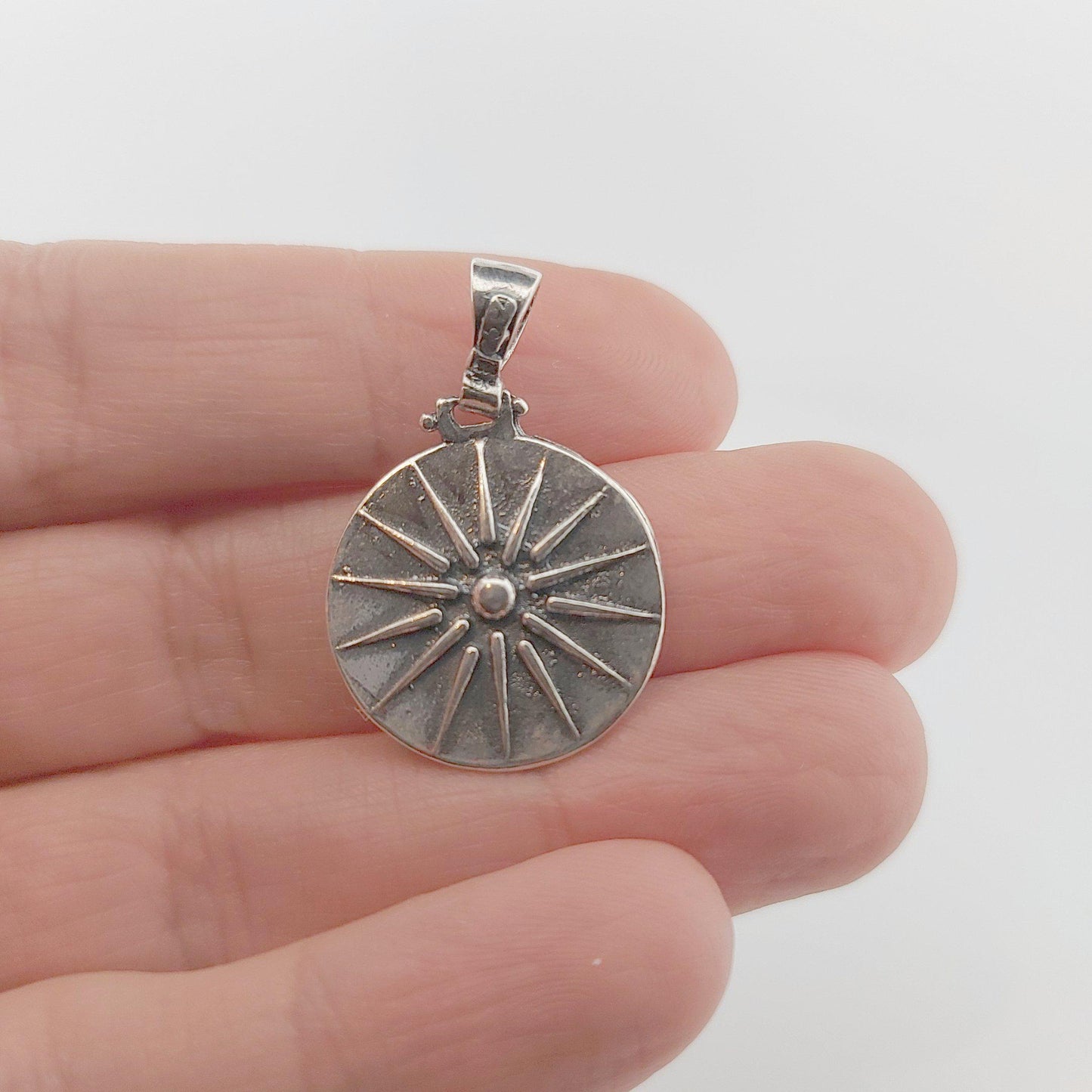 Sterling Silver Vergina Sun Pendant: Ancient Greek Macedonia Jewelry