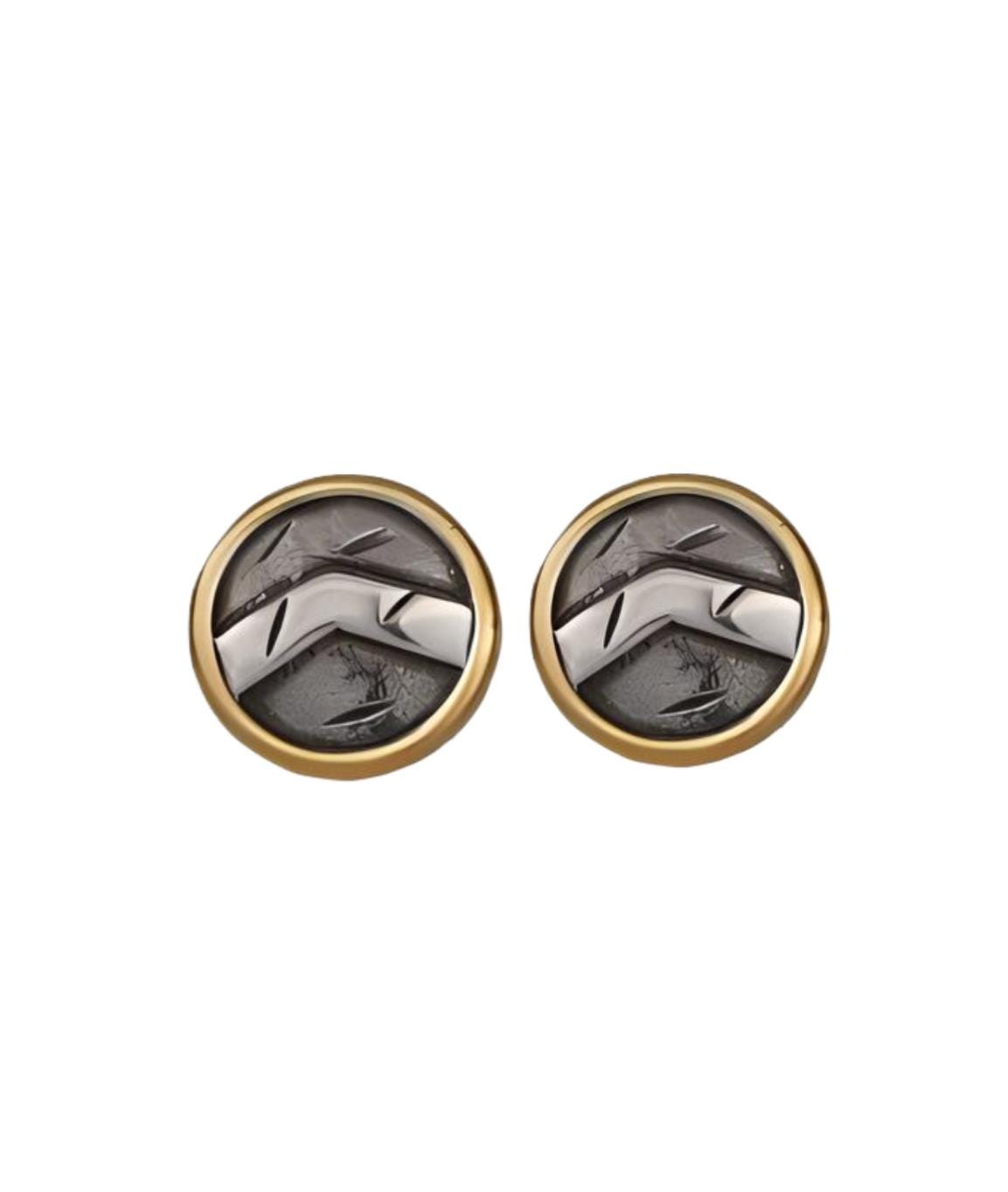 Spartan Shield Cufflinks: Gold & Silver Lambda Design, Greek History