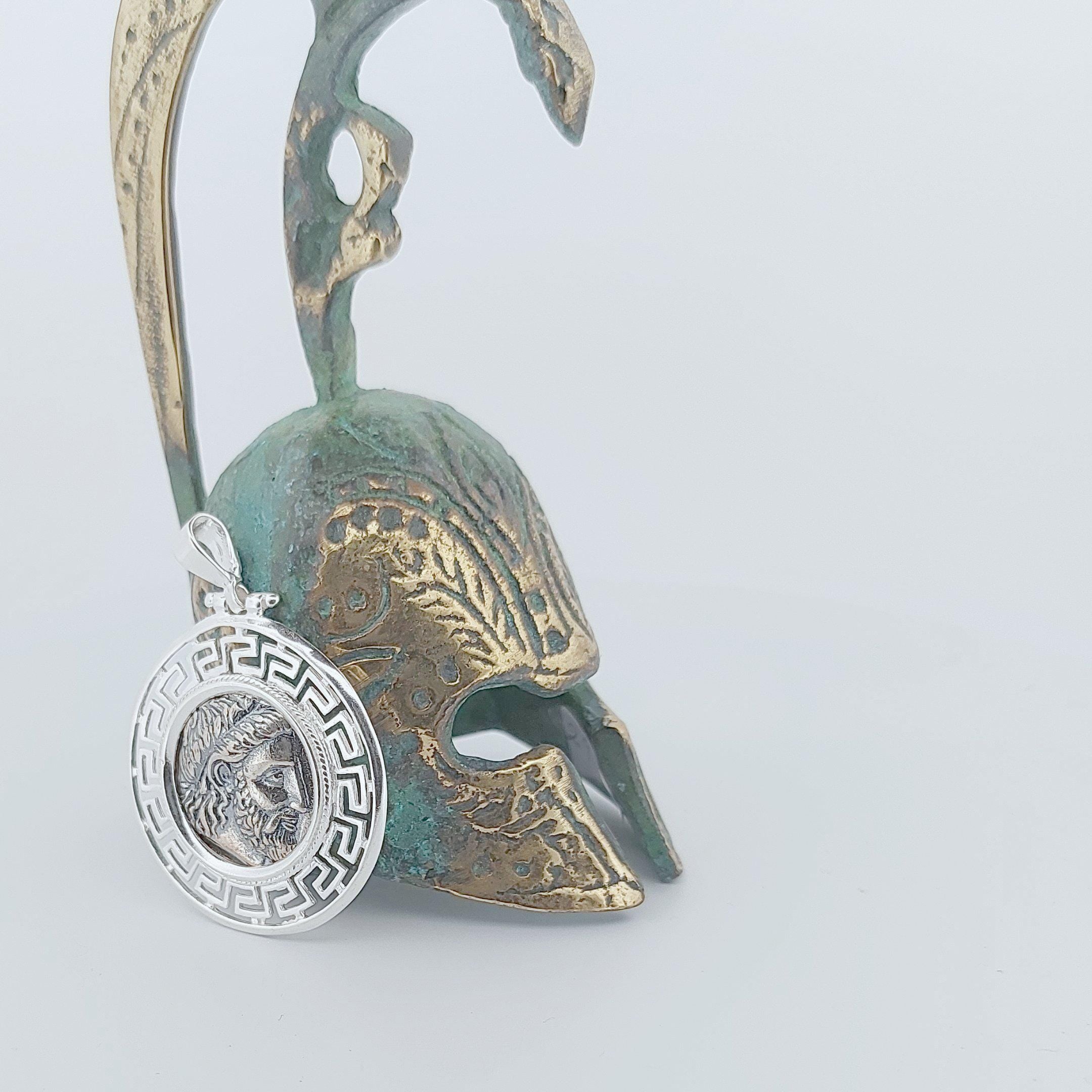 Philip II of Macedonia Sterling Silver Coin Pendant: Ancient Greek Jewelry