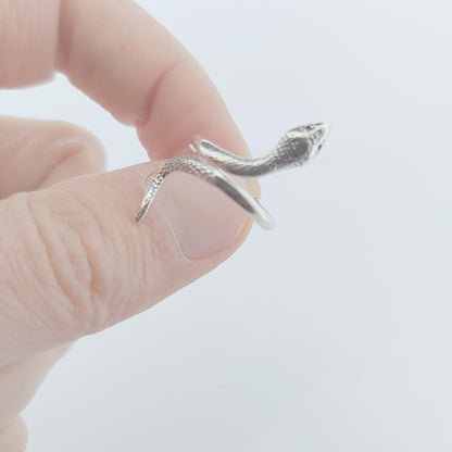 Sterling Silver Snake Ring, Ancient Greek Collection, Women's Statement Ring
